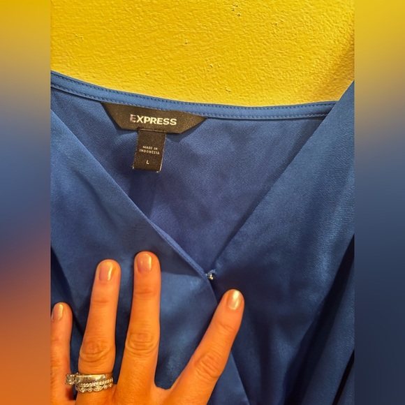 Express Elegant Blue Women's bodysuit draped blue bodycon fancy night out - Picture 5 of 11